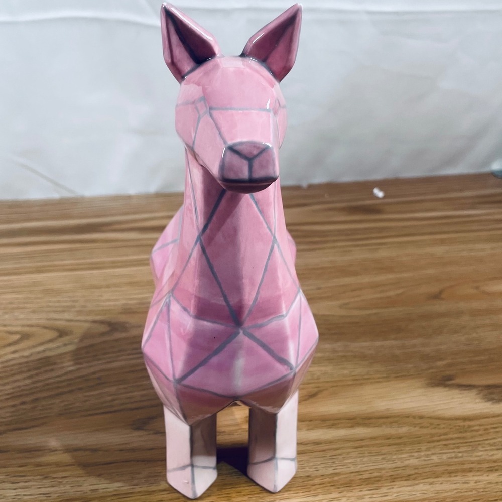 Geometric Pink Llama Figurine Sculpture Modern Farmhouse Decor 2018